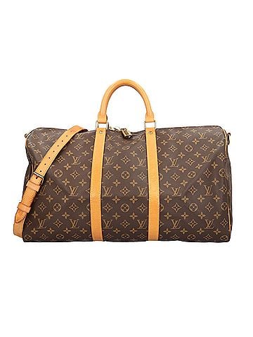 Louis Vuitton Louis Vuitton Keepall 50 Bandoulière Monogram Boston Bag, Handbag, Canvas, M41414, Brown, Men's/Women's, LOUIS VUITTON, 2-way (view 1)