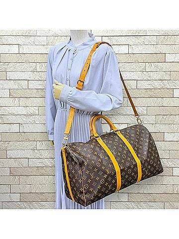 Louis Vuitton Louis Vuitton Keepall 50 Bandoulière Monogram Boston Bag, Handbag, Canvas, M41414, Brown, Men's/Women's, LOUIS VUITTON, 2-way (view 2)