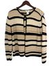 Talbots Stripes Black Tan White Cardigan Size M - photo 4