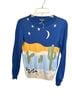 ModCloth Graphic Blue Yellow Green White Pullover Sweater Size S - photo 1