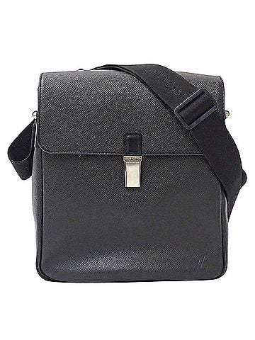 Louis Vuitton Louis Vuitton LOUIS VUITTON Taiga Leather Handbag Men's Brand Shoulder Bag Yaranga Ardoise M30822 Black (view 1)