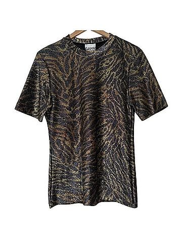 Ganni Lurex T-Shirt Short Sleeve T-Shirt (view 1)