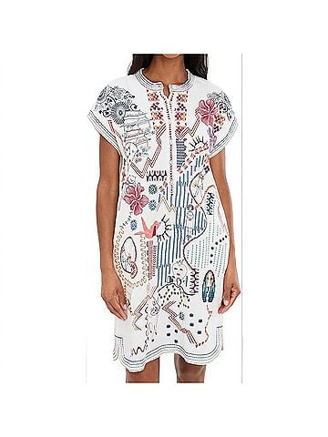 Johnny Was Mishti Lined Dress in Natural (view 2)