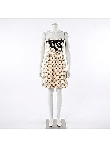 Judith March Women's Sweetheart Bow Dress in Cream (view 2)