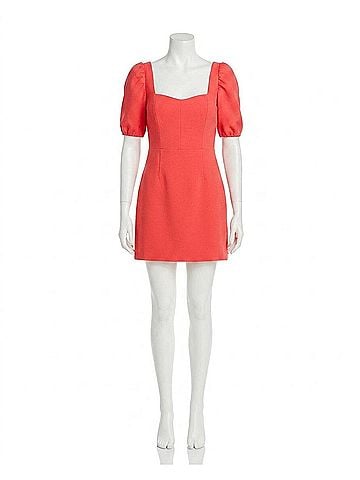 French Connection Whisper Cut Out Cutout Back Mini Dress in Red (view 1)