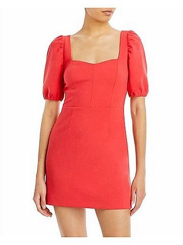 French Connection Whisper Cut Out Cutout Back Mini Dress in Red (view 2)