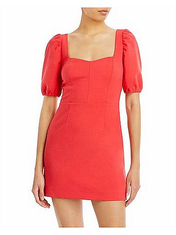 French Connection Whisper Cut Out Cutout Back Mini Dress in Red (view 2)