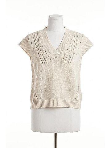 Dear John Una V-Neck Sleeveless Sweater in Ivory (view 1)