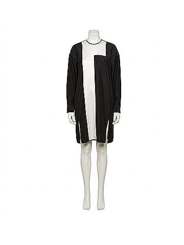 Zero + Maria Cornejo Ire Colorblock Dress in Black (view 1)