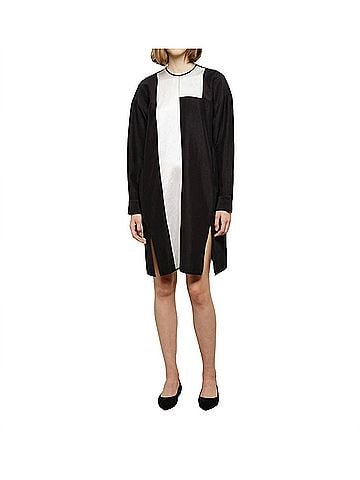 Zero + Maria Cornejo Ire Colorblock Dress in Black (view 2)