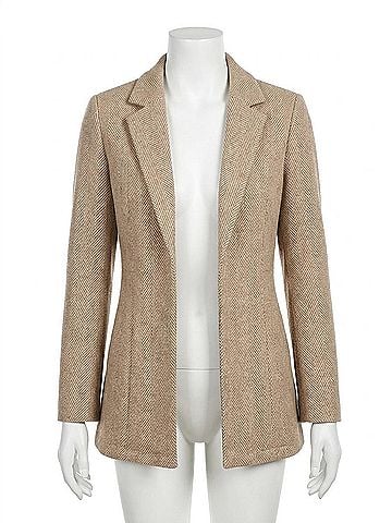 Miss Sparkling Open Front Blazer in Khaki (view 1)