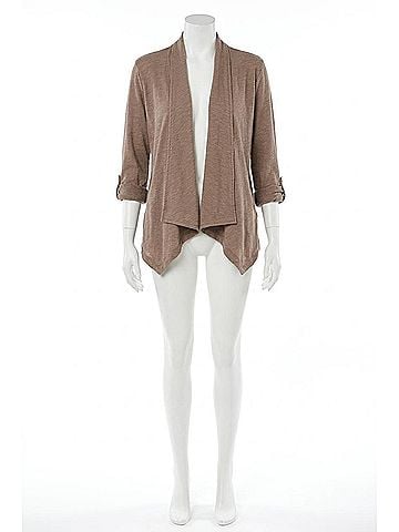 Bobi Drape Front Blazer in Hazelnut (view 1)