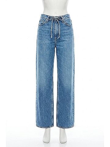 Rag & Bone Phoebe Drawstring Wide Jeans in Everglade (view 1)