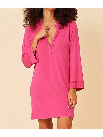 LA Made Laguna Shirt Dress in Cherry (view 2)