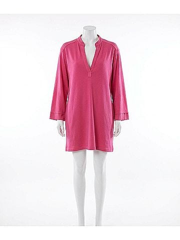 LA Made Laguna Shirt Dress in Cherry (view 1)