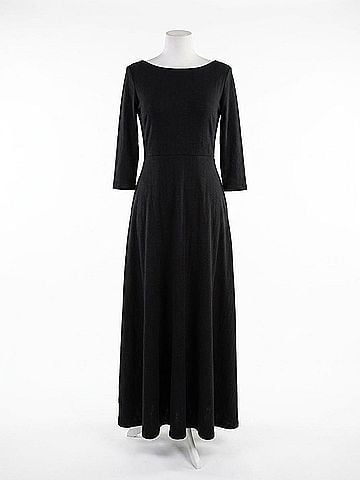 Mata Traders Mumbai Maxi Dress in Black Rib Knit (view 1)