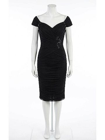 VM Ruched Cocktail Dress in Black (view 1)