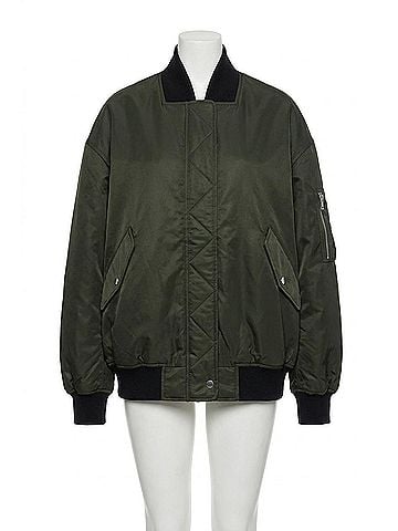 WithBlack Kally Bomber Jacket in Grape Leaf Green (view 1)