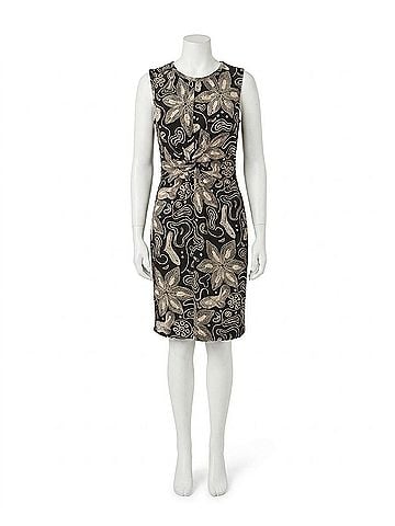 Tribal Sleeveless Front Detail Dress in Quartz (view 1)
