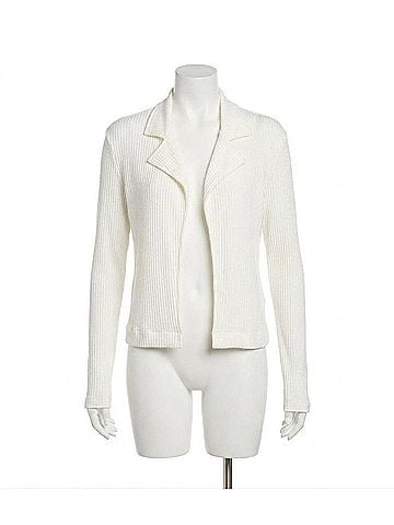 Karen Kane Ribbed Jacket in Off White (view 1)