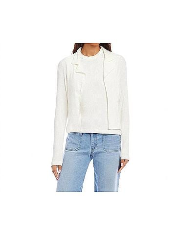 Karen Kane Ribbed Jacket in Off White (view 2)