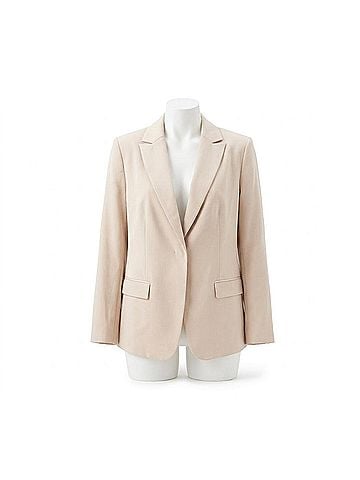 Karen Kane Tailored Satin Blazer in Khaki (view 1)