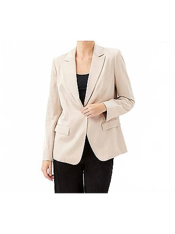Karen Kane Tailored Satin Blazer in Khaki (view 2)
