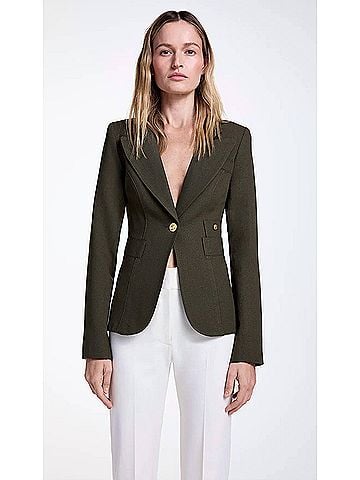 Smythe Women's Classic Duchess Blazer in Army (view 2)