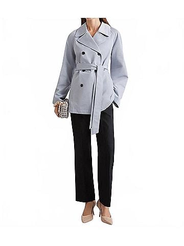 Marella Umido Technical Cotton Trench Coat in Light Blue (view 2)