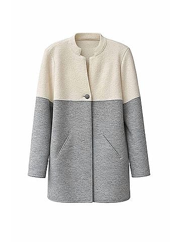 Saint James Women's Vassy Boiled Wool Jacket in Gris/Blanc (view 1)