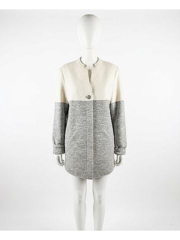 Saint James Women's Vassy Boiled Wool Jacket in Gris/Blanc (view 2)