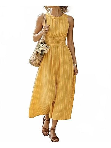Faithfull the Brand Jean Midi Dress in Citrus (view 2)