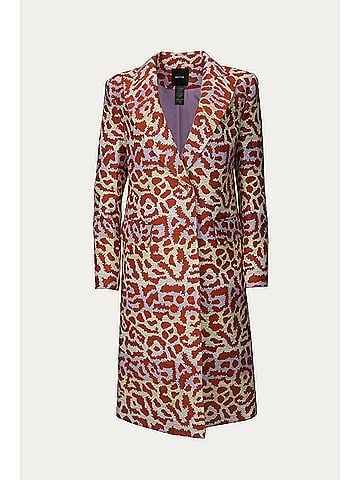 Smythe Peaked Lapel Overcoat in Lavender/Rust Leopard (view 2)