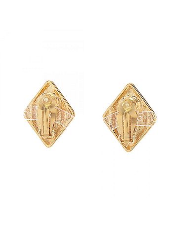 Chanel Chanel Coco Mark Diamond-Shaped Earrings 97P Jewelry GP (Gold Plated) Women's Gold Tone (view 2)