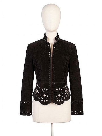Scully Suede Concho Jacket in Black (view 1)