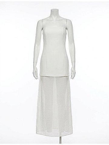 Lena Contrast Maxi Dress in Ivory (view 1)