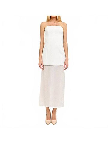 Lena Contrast Maxi Dress in Ivory (view 2)