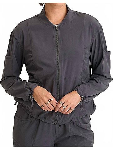 Wearables Women's Bach 4 Way Stretch Bomber Jacket in Dark Grey (view 2)
