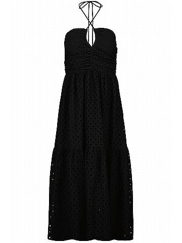 Bishop + Young Aeries Halter Midi Dress in Black Eyelet (view 1)