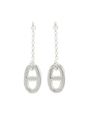 Hermès Hermes HERMES Gene d'Ancre Farandole Earrings, Sterling Silver 925, Women's, Tone (view 1)