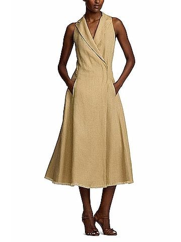 Ralph Lauren Alecia Sleeveless Day Dress in Lux Tan (view 2)