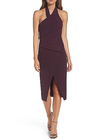 C/MEO Collective Women's Stop Midi Dress in Burgundy (view 2)