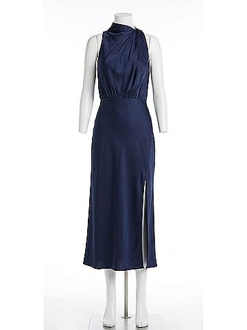 Astr Jelyn Midi Dress in Navy (view 1)