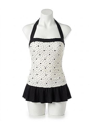 Eco Swim Halter Swimdress in Space Dot (view 1)