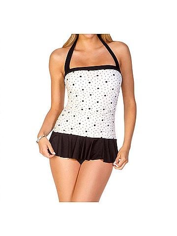 Eco Swim Halter Swimdress in Space Dot (view 2)