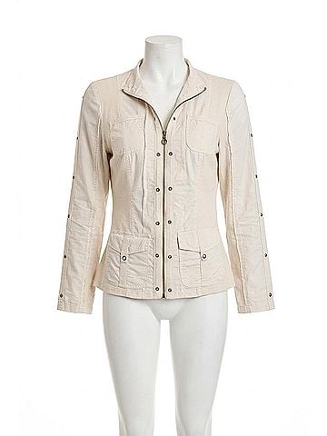 XCVI Murphy Poplin Fitted Zip-Up Jacket in Sonic Silver (view 1)