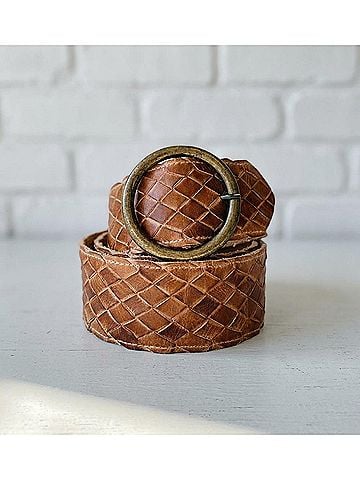 BED|STU Women's Dreamweaver O Ring Belt in Rustic Tan (view 2)
