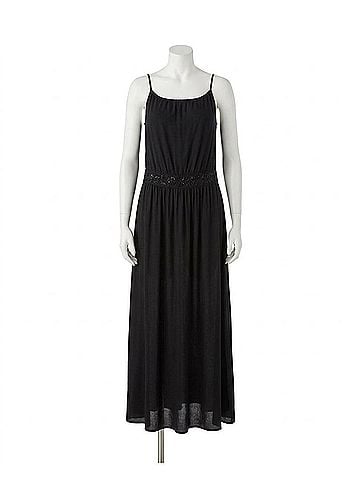 Raviya Crochet Waist Halter Dress in Black (view 1)