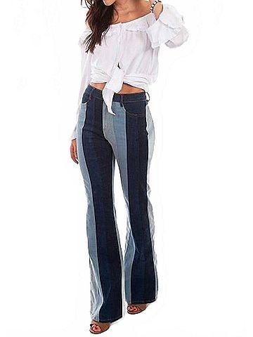 Scully Color Block Jeans in Denim (view 2)