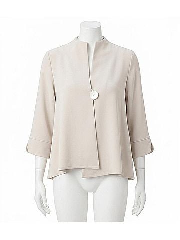 Joseph Ribkoff Statement Button 3/4 Sleeves Swing Jacket in Off-White (view 1)